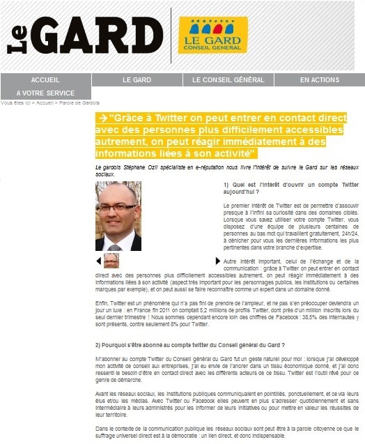 Interview Gard Mag, mai 2012