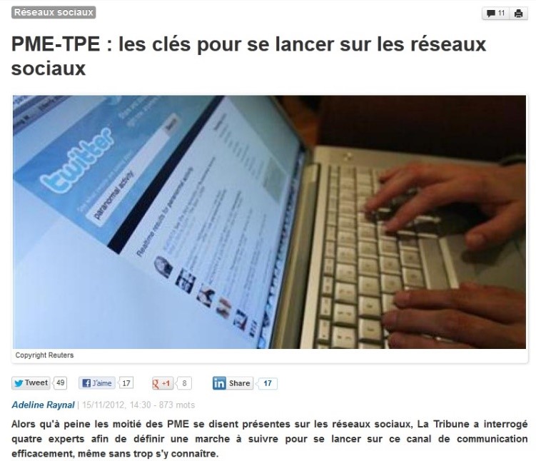 Interview La Tribune, 15 novembre 2012