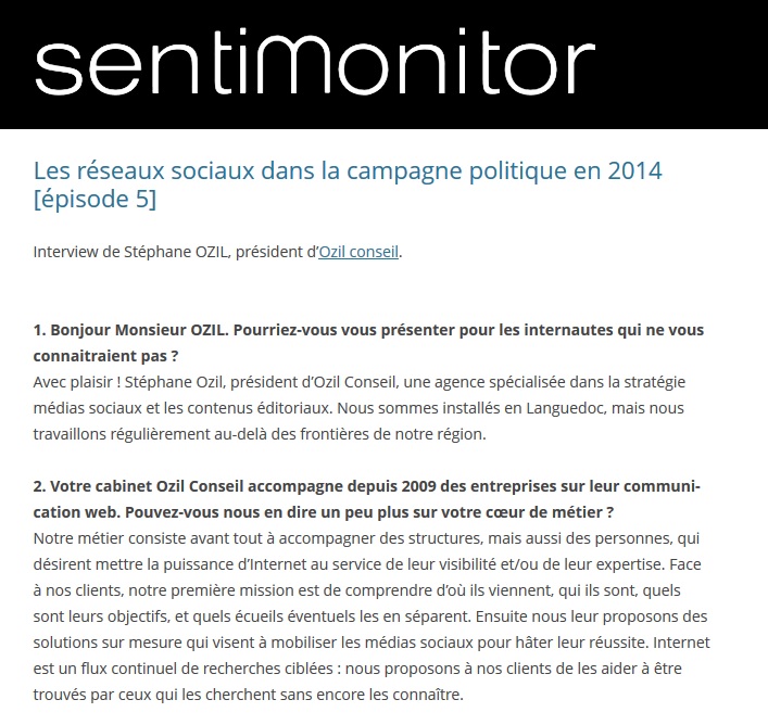 Interview SentiMonitor, 20 février 2014